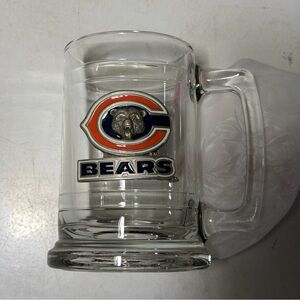 NFL Chicago Bears Glass Stein Mug with Pewter Logo Emblem